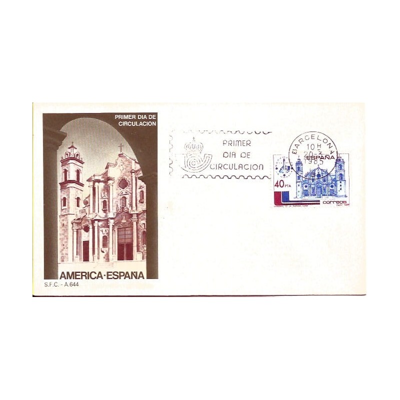 Hiszpania 1985, Katedra w Hawanie. FDC