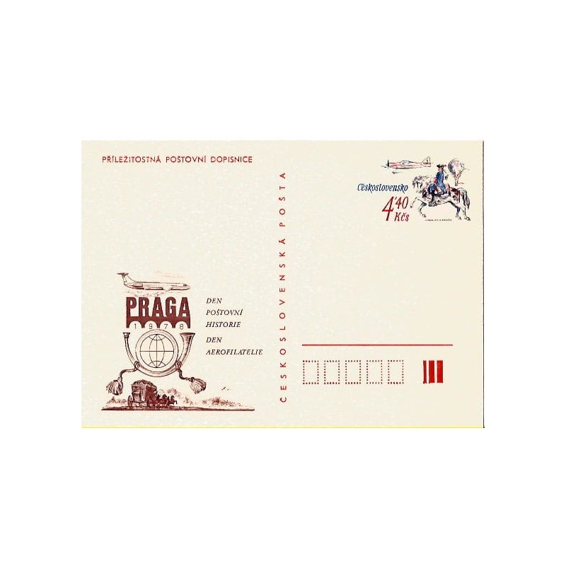 Czechosłowacja 1978, ŚWF Praga. Dzień aerofilatelistyki, samolot. Cp