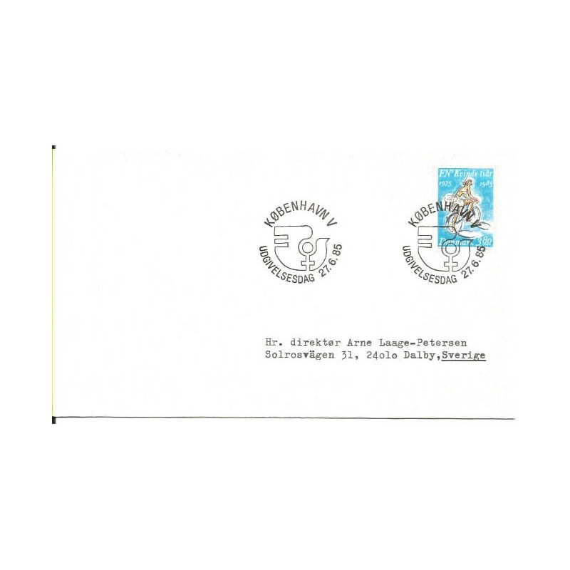 Dania 1985, Rower, kobieta na rowerze. FDC