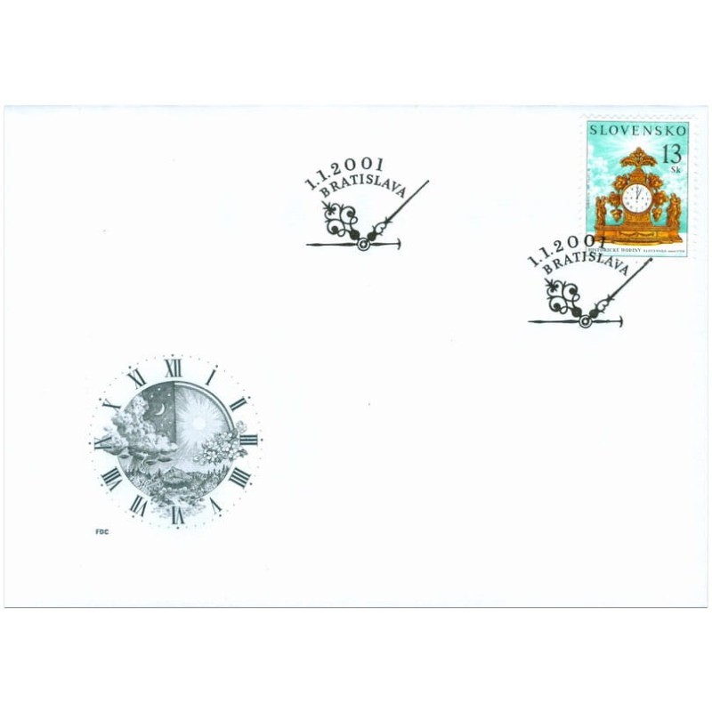 Słowacja 2001, Zegar, zegary. FDC