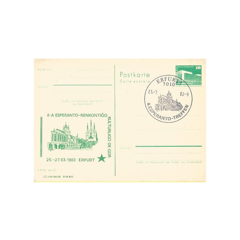Niemcy NRD 1983, Esperanto. Erfurt
