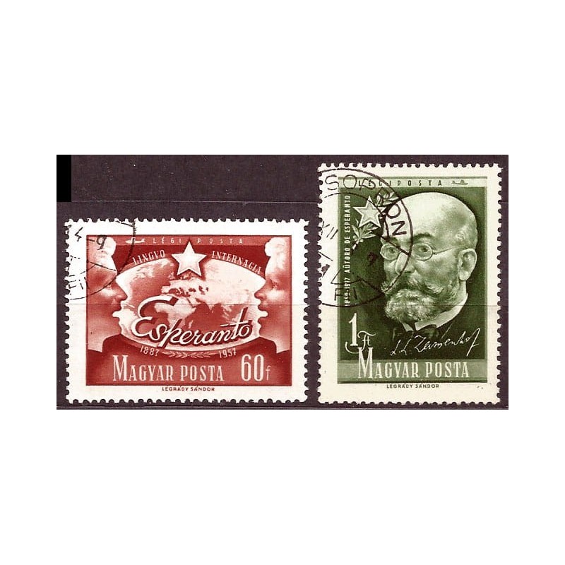 Węgry 1957, Esperanto, L. Zamenhof. Kasowany