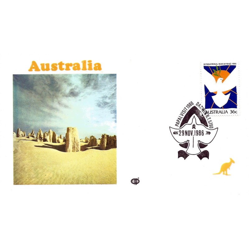 Australia 1986, Papież Jan Paweł II. Datownik