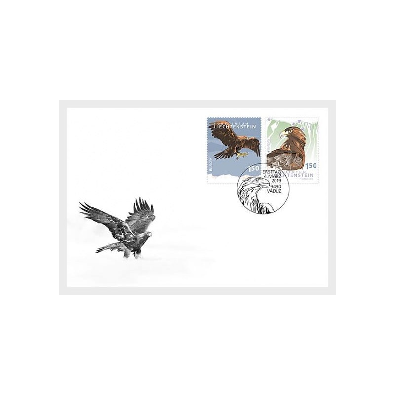Liechtenstein 2019, EUROPA CEPT: ptaki. FDC