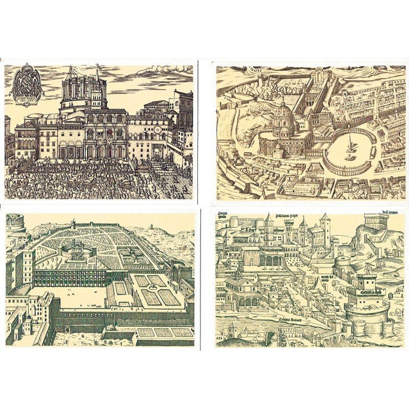 Watykan 1982, Dawne widoki, bazylika. Całostki Cp, odmiana 200, kasowane FDC