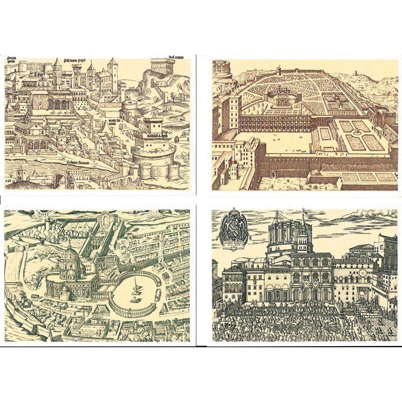 Watykan 1982, Dawne widoki, bazylika. Całostki Cp, odmiana 300, kasowane FDC