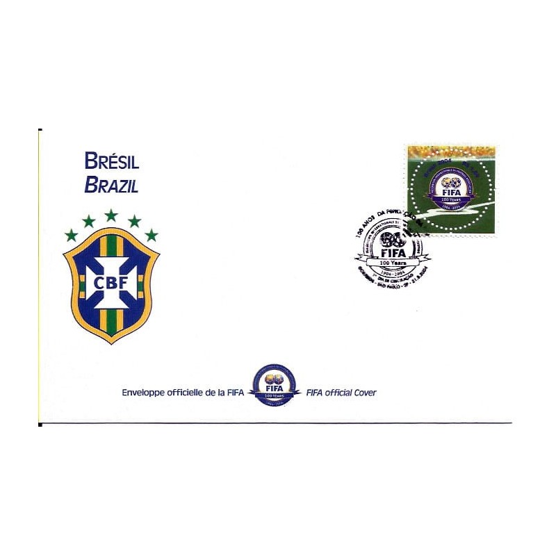Brazylia 2004, Piłka nożna, FIFA, 100 lat. FDC