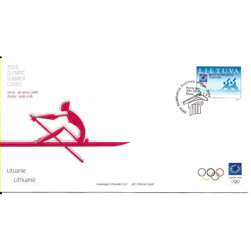 Litwa 2004, Igrzyska olimpijskie Ateny 2004, wioślarstwo. FDC