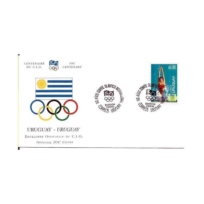 Urugwaj 1994, 100 lat MKOl, igrzyska, olimpiada. FDC